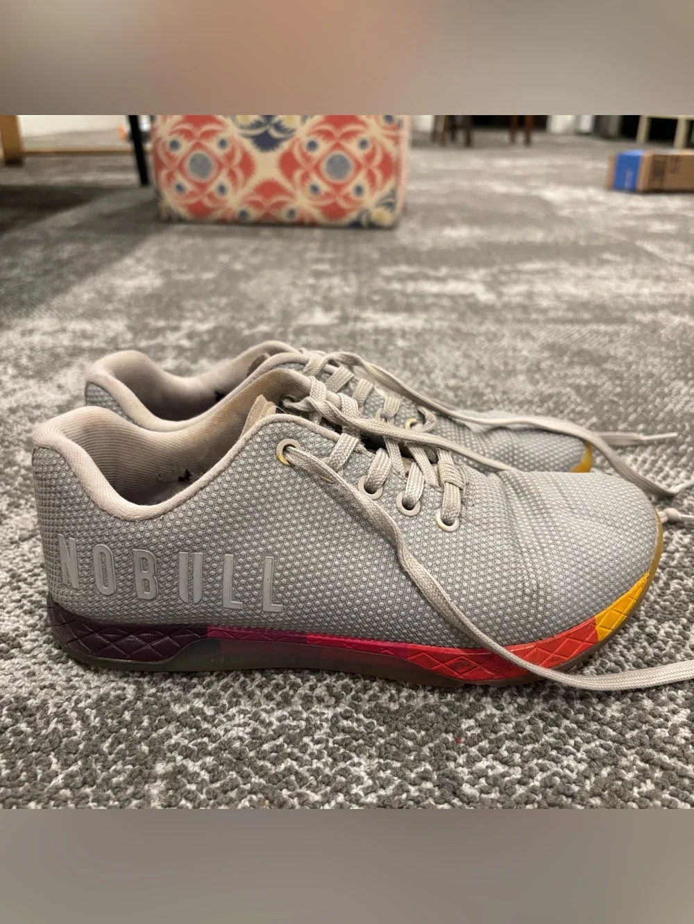NOBULL Arctic Yellow Gradient Grey Trainer Workout Shoes Womens U.S. 7.5